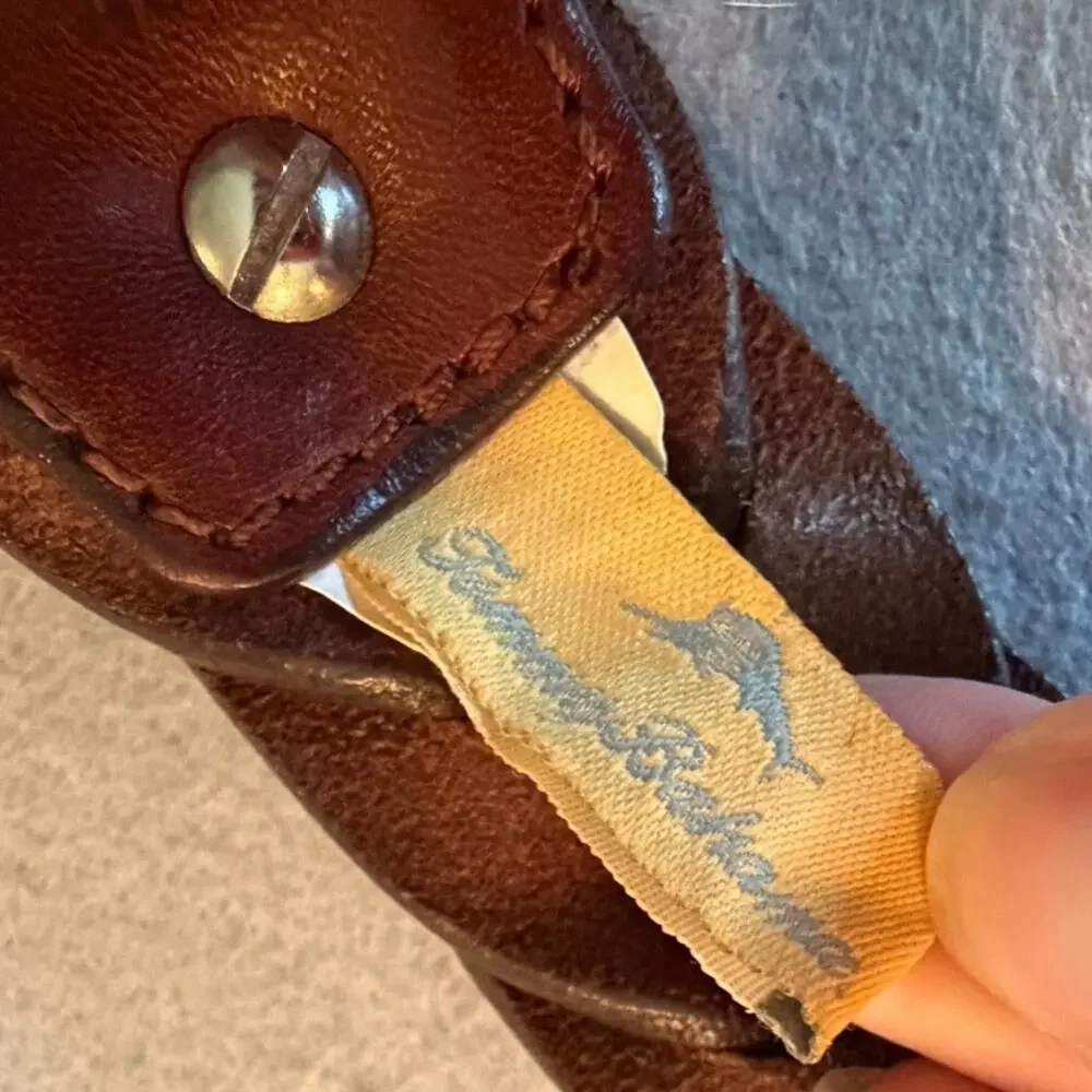 Tommy Bahama Genuine Spanish Leather Woven Braided Belt Brown Men’s Size 38/40